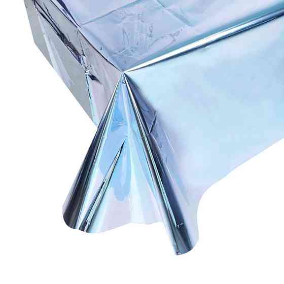 Скатерть клеенка из фольги 270 на 100 см голубой Киев