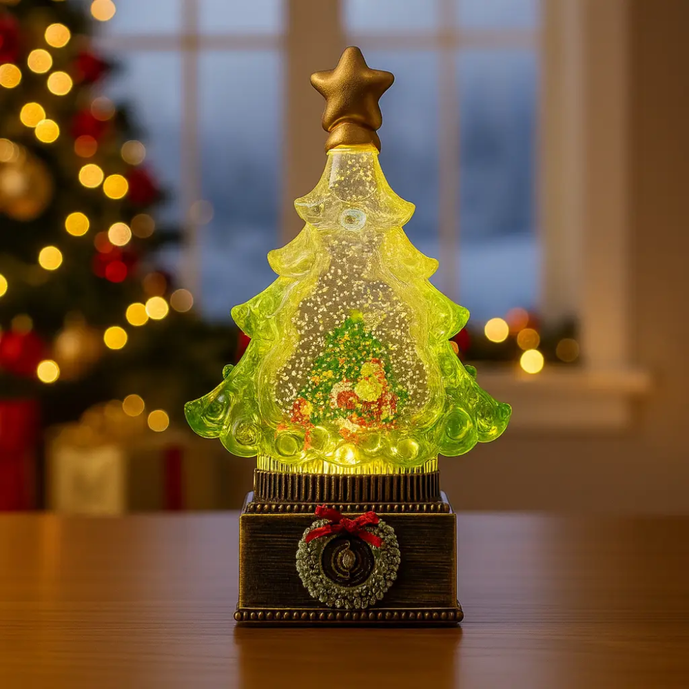 Світильник-декор новорічний Ялинка XHF-8003 LED 5 мелодій USB AAх3 (15х15х23см) Київ - фото 3