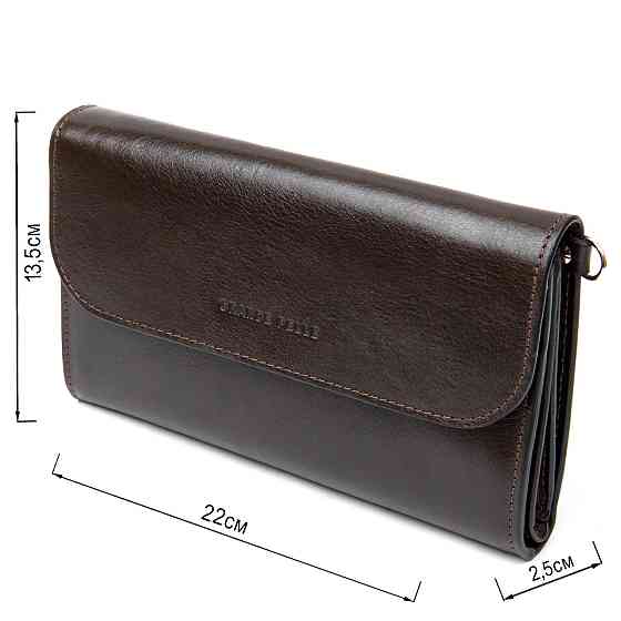 Мужской клатч из натуральной кожи Коричневый (GRANDE PELLE) Киев