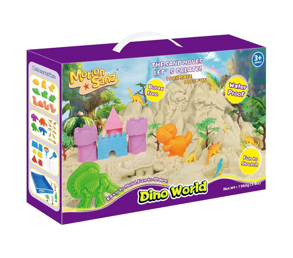 Пісок кінетичний для дітей “Планета динозаврів”, маса для ліплення набір для творчості з формами для ліплення Кам'янець-Подільський - фото 2