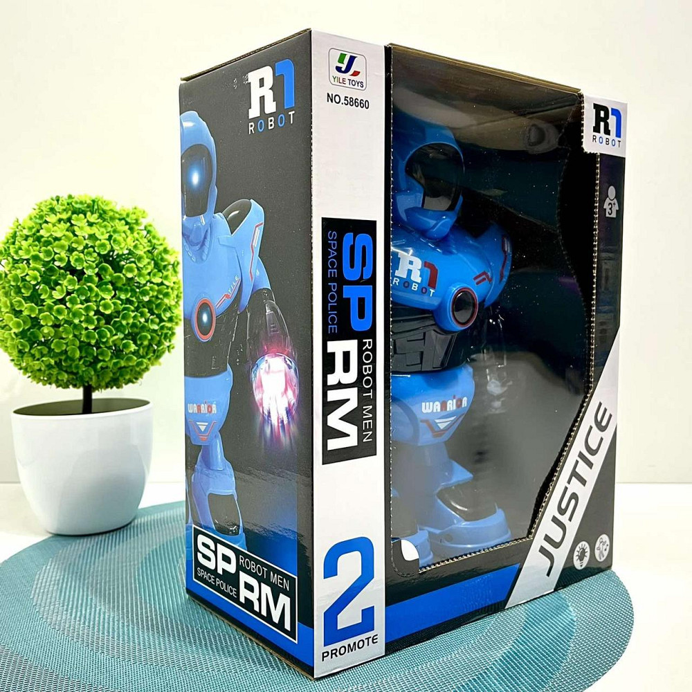 Робот Space Police танцюючий рухає руками та ногами світло звук Блакитний (58660) Чернігів - фото 3