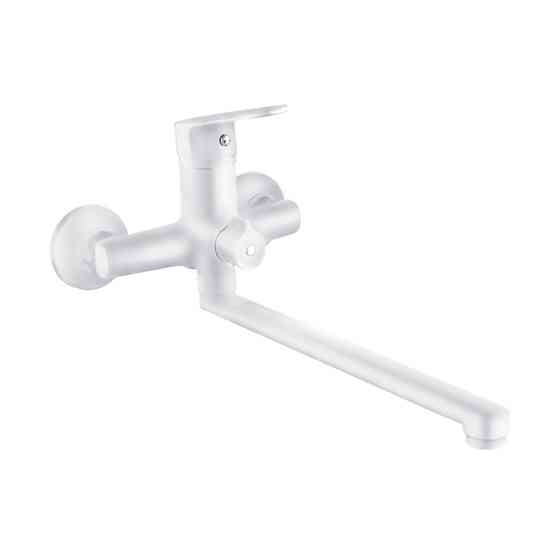 Смеситель s37 Ø35 для ванны излив прямой 350мм дивертор встроенный картриджный (W) AQUATICA (9737222) Киев