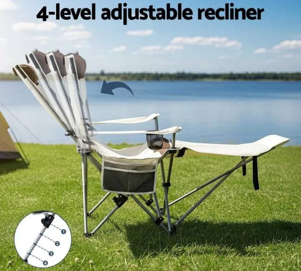 Раскладное кресло-шезлонг с подножкой для рыбалки и пикника 120 кг. Харьков - изображение 2