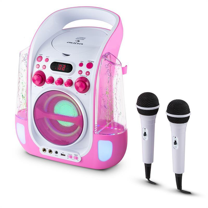 Караоке-система Kara Liquida CD USB MP3 струя воды LED 2 микрофона мобильный Розовый (Германия, читать Ровно - изображение 9