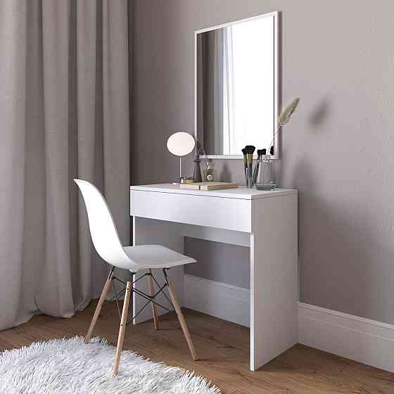 Туалетний столик VAYS D-3 Білий, з висувною шухлядою, ЛДСП, 80×40×76 см - для спальні, макіяжу, косметики Львів