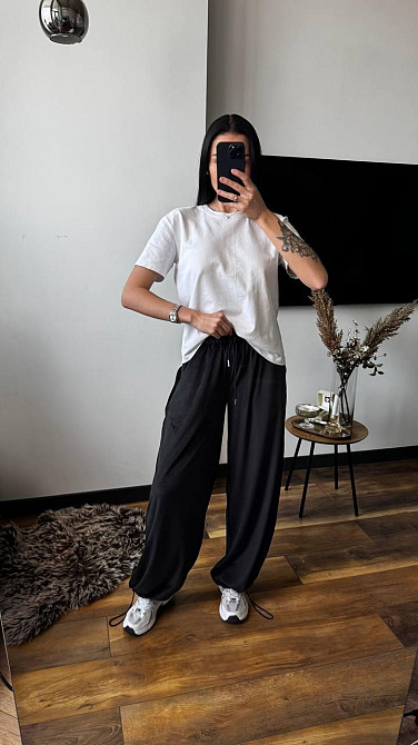 Женские прогулочные брюки из плюш велюра Черный, 44/46 Одесса - изображение 4