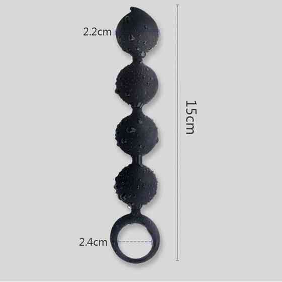 Анальні намисто Langsha - Чорний - 15*2,2 см — Анальні іграшки Вінниця