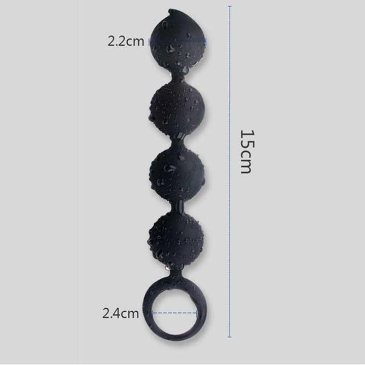 Анальні намисто Langsha - Чорний - 15*2,2 см — Анальні іграшки Вінниця - фото 3