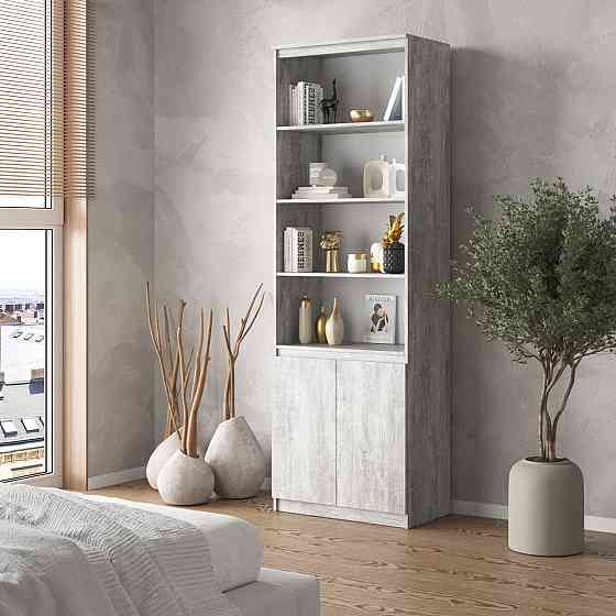 Шкаф для книг VAYS, пенал с полками R-29 Бетон Львов