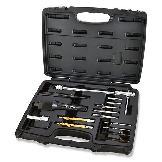 Набір для зняття пошкоджених свічок розжарювання та відновлення різьби 16 од. TOPTUL JGAI1603 Одеса - фото 1