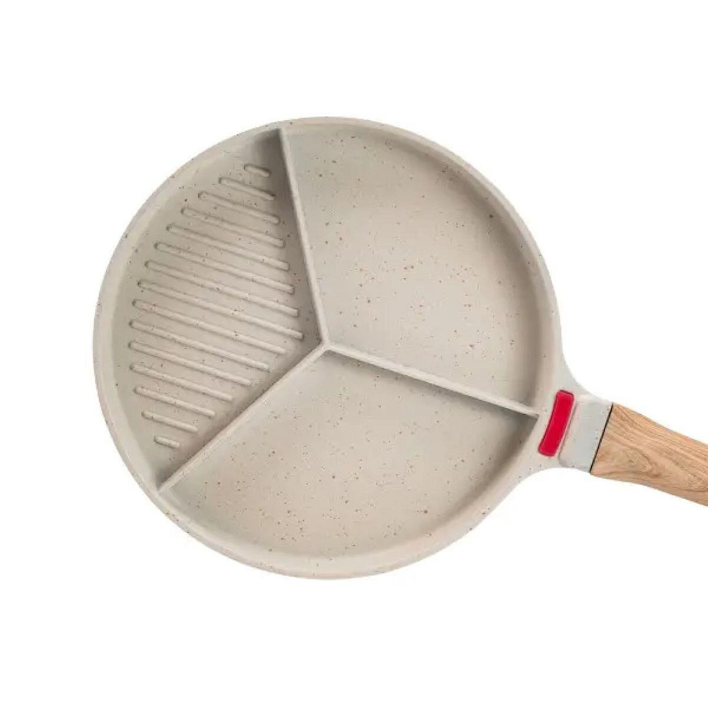 Сковорода гриль Ø 25 см на три секції з антипригарним покриттям кругла бежева HP39575W Київ - фото 5