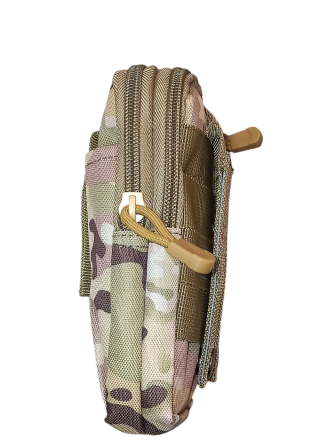 Тактическая мужская поясная сумка 4 кармана 18 на 12 см камуфляжный зеленый Киев