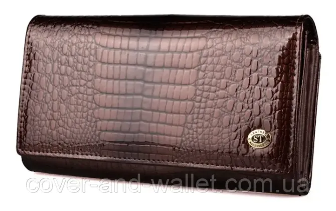 Женский лаковый кожаный кошелек золотистого цвета ST Leather S9001A Киев - изображение 9