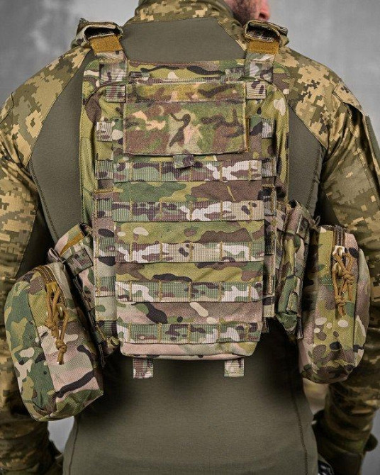 Плитоноска мультикам 4 сброса с подсумками в сборе Одесса - изображение 8