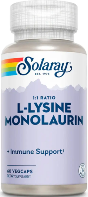 Лизин Solaray L-Lysine Monolaurin 1:1 60 раст капс Київ - фото 3