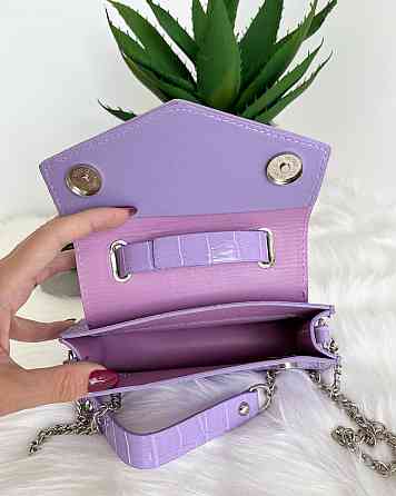 Сумочка клатч женская молодежная яркая через плече сумка Крохатушка одяг Сиреневый Киев