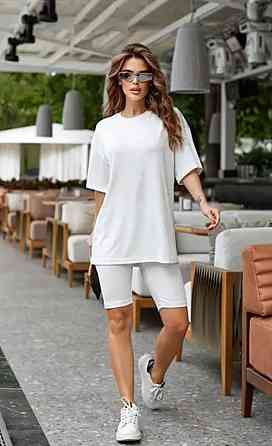 Жіночий костюм футболка з велосипедками Білий 46/48 Харків