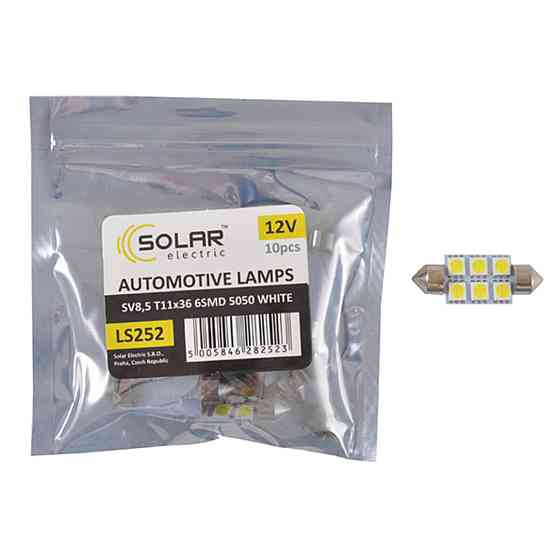 LED автолампа Solar 12V SV8.5 T11x36 6smd 5050 white 10шт Київ