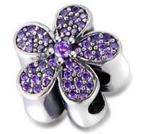 Срібна намистина Пандора  "Сяюча фіолетова ромашка" 791480CZ-2 MasterSem Київ - фото 1