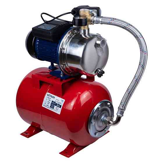 Станция 0.75кВт Hmax 42м Qmax 50л/мин (самовсасывающий насос нерж) 24л Украина WETRON JETS80А5 (775052/24) Ровно