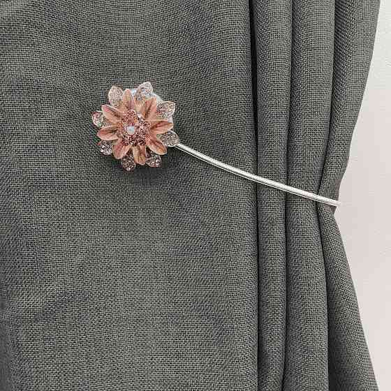 Магніти для штор та гардин "Flowers" набір 2 шт Персиковий (81-191) Київ