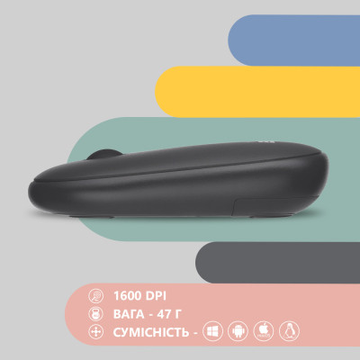 Мышка 2E MF300 Silent Wireless/Bluetooth Graphite Black (2E-MF300WBK) Винница - изображение 6
