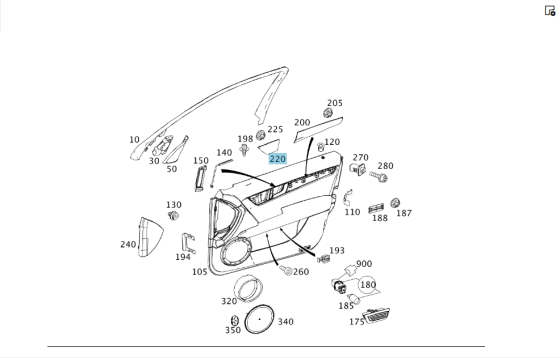 Mercedes-Benz  A2047200922 Декоративна пластикова накладка передніх лівих дверей коротка C-Class W204 C-Class Estate S204 Одеса