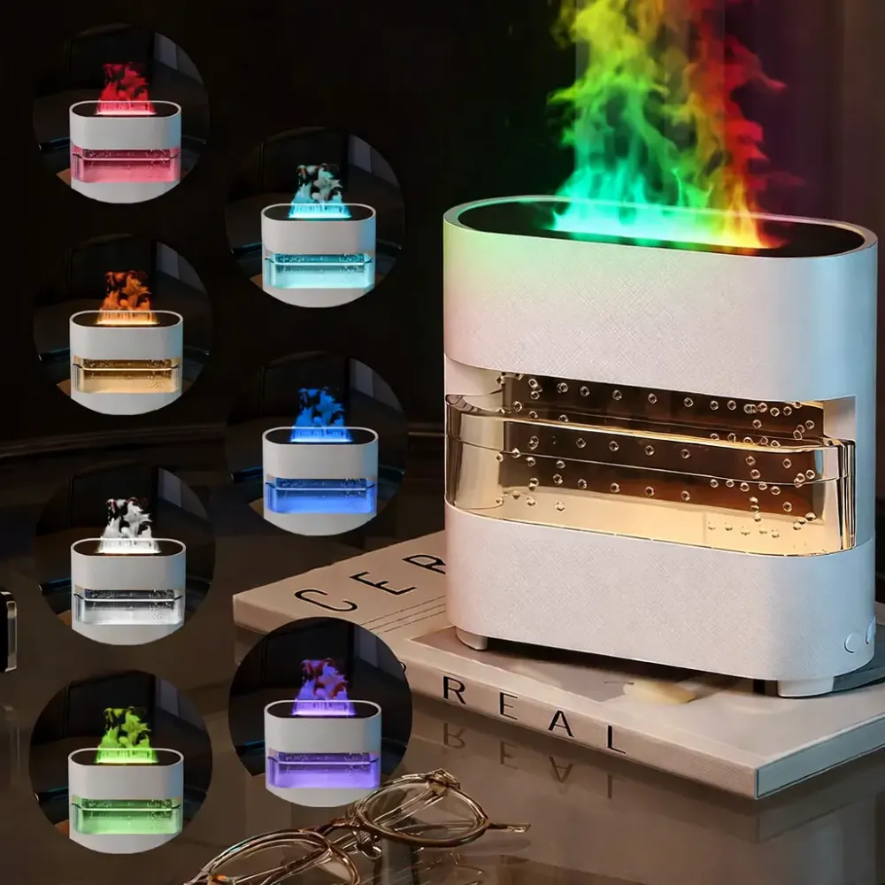 Увлажнитель воздуха с имитацией капель дождя и эффектом пламени с LED подсветкой (20см) Коломыя - изображение 2