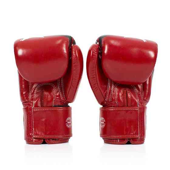 Боксерські рукавиці Fairtex BGV1 Nation Print Red 14 унцій (бинти в комплекті) Кам'янське