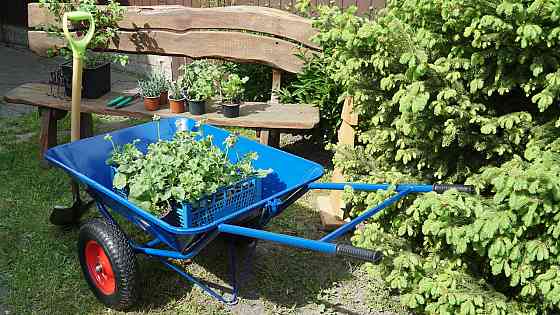 Тачка садовая Garden joys Синий 110/200л Тачка для перевозки мусора Тачка для перевозки песка Тачка для груза Киев