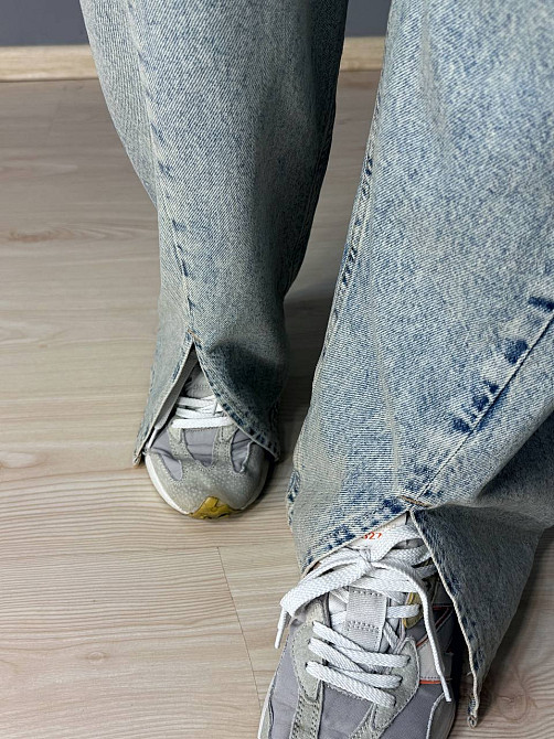 Джинси жіночі It’s Basic 3055 LOOSE FIT прямі з розрізами попереду блакитні, блакитний, 34, 34, 70 см, 97 см Київ - фото 15
