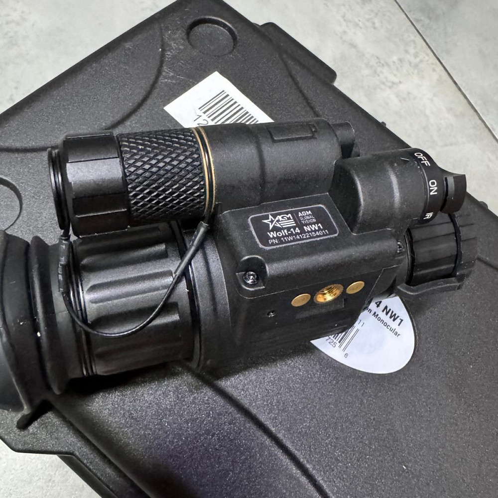 ПНВ, Монокуляр ночного видения AGM WOLF-14 NW1, белый люминофор, крепление на шлем, футляр Киев - изображение 5