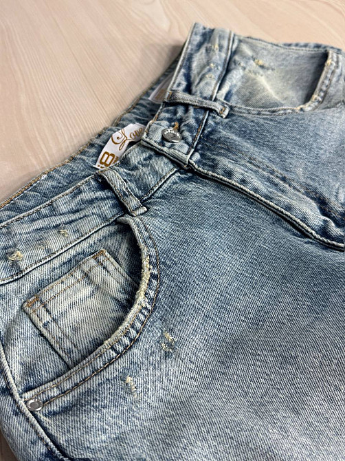 Джинси жіночі I8 51777 широкі скейтер baggy з потертостями блакитні , блакитний, 27, 27, 74 см, 106 см Київ - фото 13