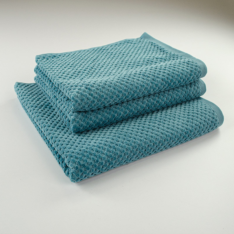 Набор махровых однотонных полотенец 3шт 50x90см, 50x90см, 70x140см Damask Премиум качества Жаккардовое с велюром 550г/м2 (Изумрудный) Сумы - изображение 1