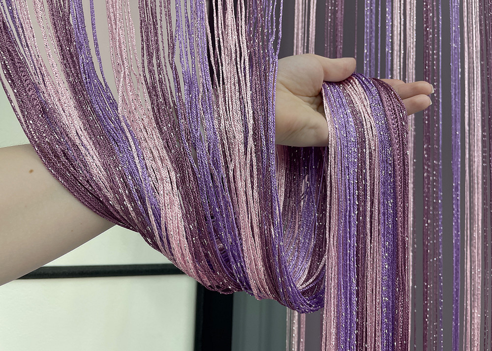 Шторы-нити с люрексом Малиновый с сиренево-розовым 300х300см 1 шт (61-075) Киев - изображение 5