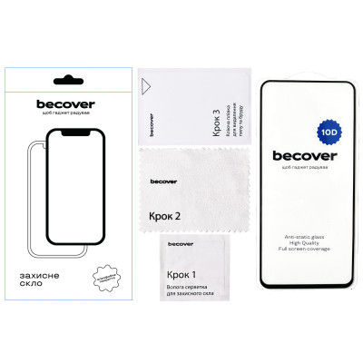 Стекло защитное BeCover Xiaomi Redmi 12 4G 10D Black (711369) Винница - изображение 2