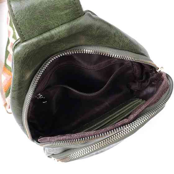 Сумка компактного розміру з однією лямкою через плече з гладкої екошкіри Vintage 22771 Зелений Київ