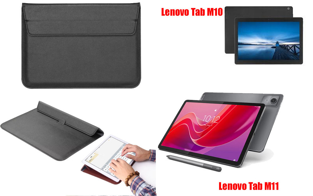 Чохол-конверт VitoCase для Lenovo Tab M10, Lenovo Tab M11, з функцією підставки для планшета Чорний Київ - фото 1