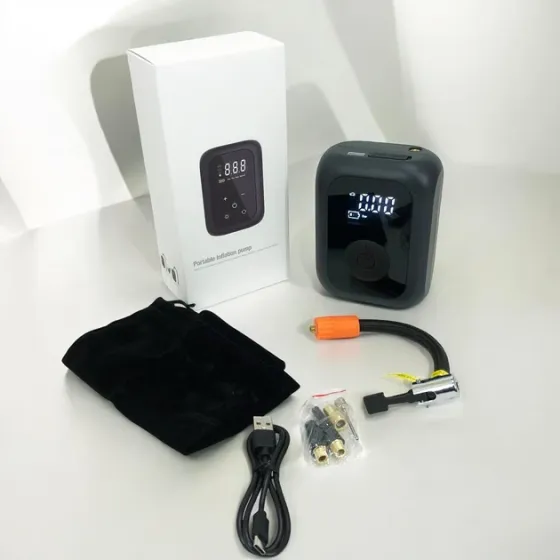 Портативний акумуляторний компресор із цифровим дисплеєм для авто, мото- та велосипеда, USB заряджання Одеса