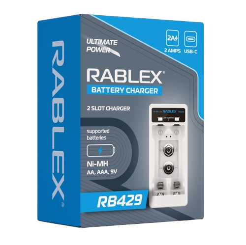 Зарядний пристрій Rablex RB429, 2xAA, AAA, 9V, 2A, Type-c Дніпро