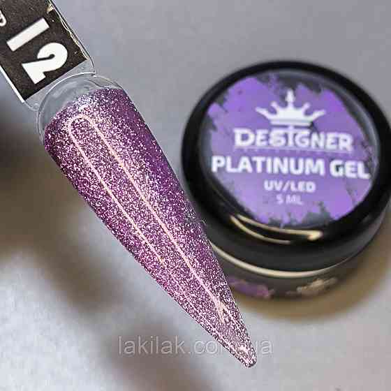 Гель-фарба P12 Designer Platinum Gel з блистками 5мл Херсон