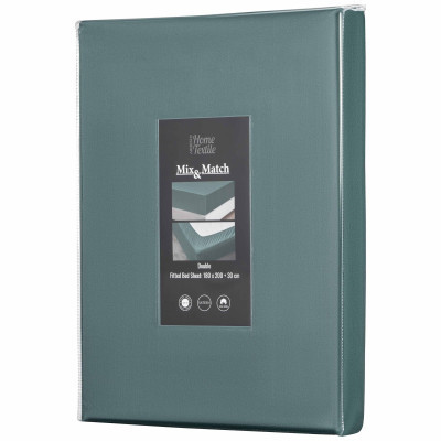 Простынь Ardesto на резинке Mix&Match Premium, 100% хлопок, сатин зеленый 180х200+30 см (ART1820FSE) Винница - изображение 5
