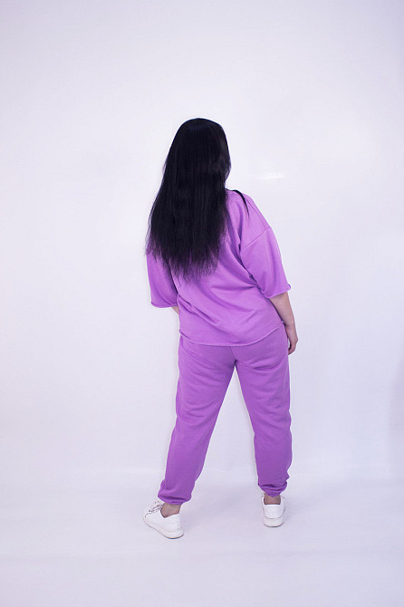Костюм женский летний (футболка+штаны) трикотажный Сиреневый XS-S Харьков - изображение 7