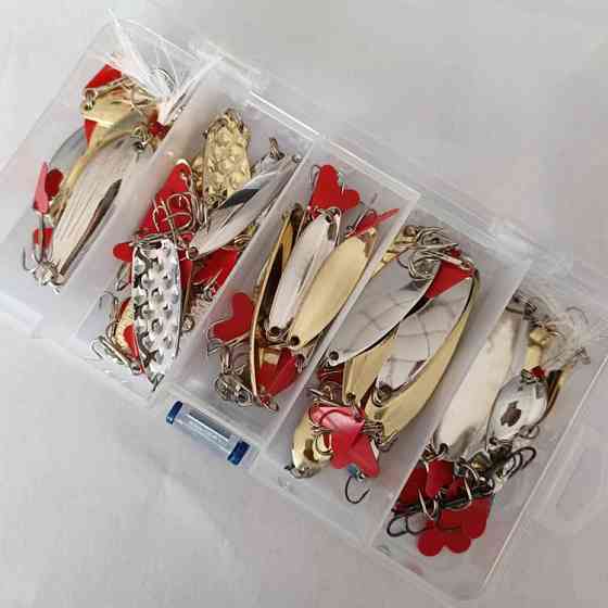 Комплект вращающихся блесен для рыбаков 36 штук — мормышки, вертушки и колебалки для спиннинга RESTEQ Киев