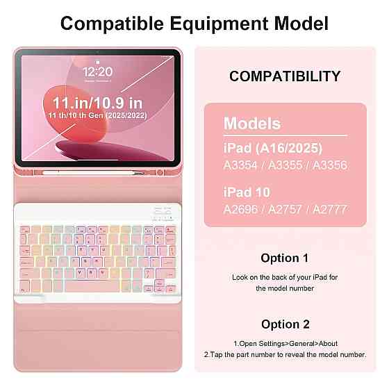 Чохол з клавіатурою кейс клавіатура для iPad 10 10.9 дюйма 2022 QWERTY Bluetooth підсвітка 7 кольорів без стилусу Київ