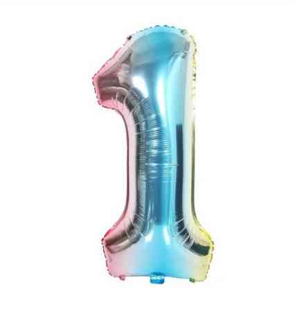 Шарик цифра 1 фольгированная 32 дюйма разноцветный Киев