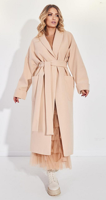 Пальто Лама с шалевым воротником (48) Киев - изображение 5