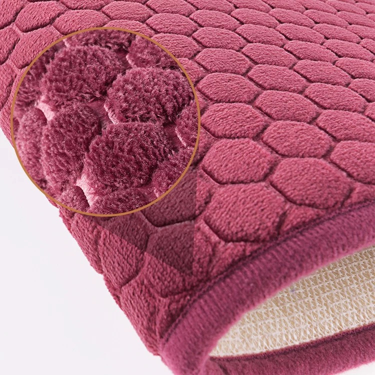 Коврик для ванной комнаты и душа Bathlux мягкий плотный ворс, нескользящий, влаговпитывающий Бордовый Каменец-Подольский - изображение 4