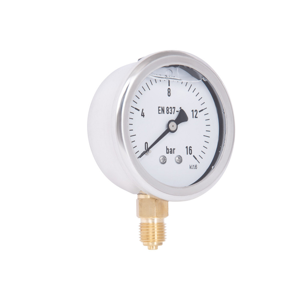 Манометр гліцериновий Thermo Alliance Forte d63 мм, 1/4"Н із нижнім під'єднанням (латунь) 0–16 барів TAF170G16B Київ - фото 4