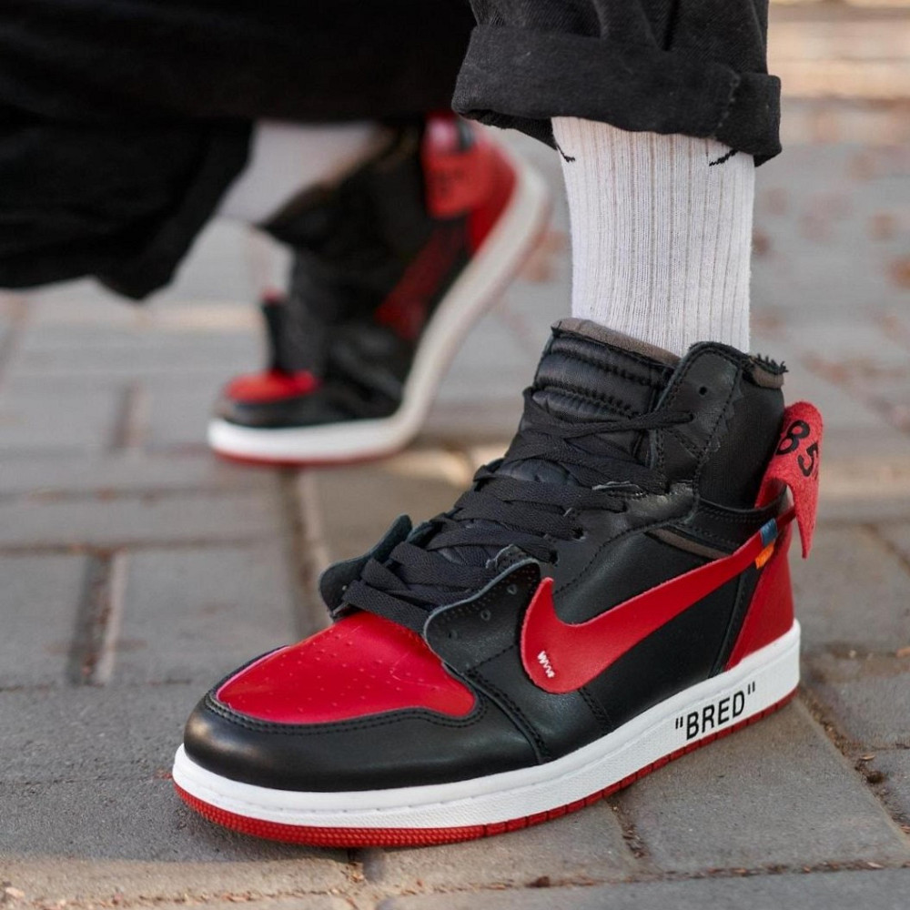 Термо Кросівки Nike AIR Jordan Червоні Чоловічі Чорні Джордан Високі Найк Єврозима (розміри:41,42,43,44,45) Дніпро - фото 10